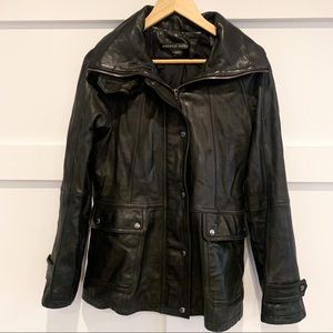 Andrew Marc 100% leather jacket with hood